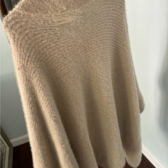 Cozy Beige Turtleneck Poncho - Picture 2 of 3